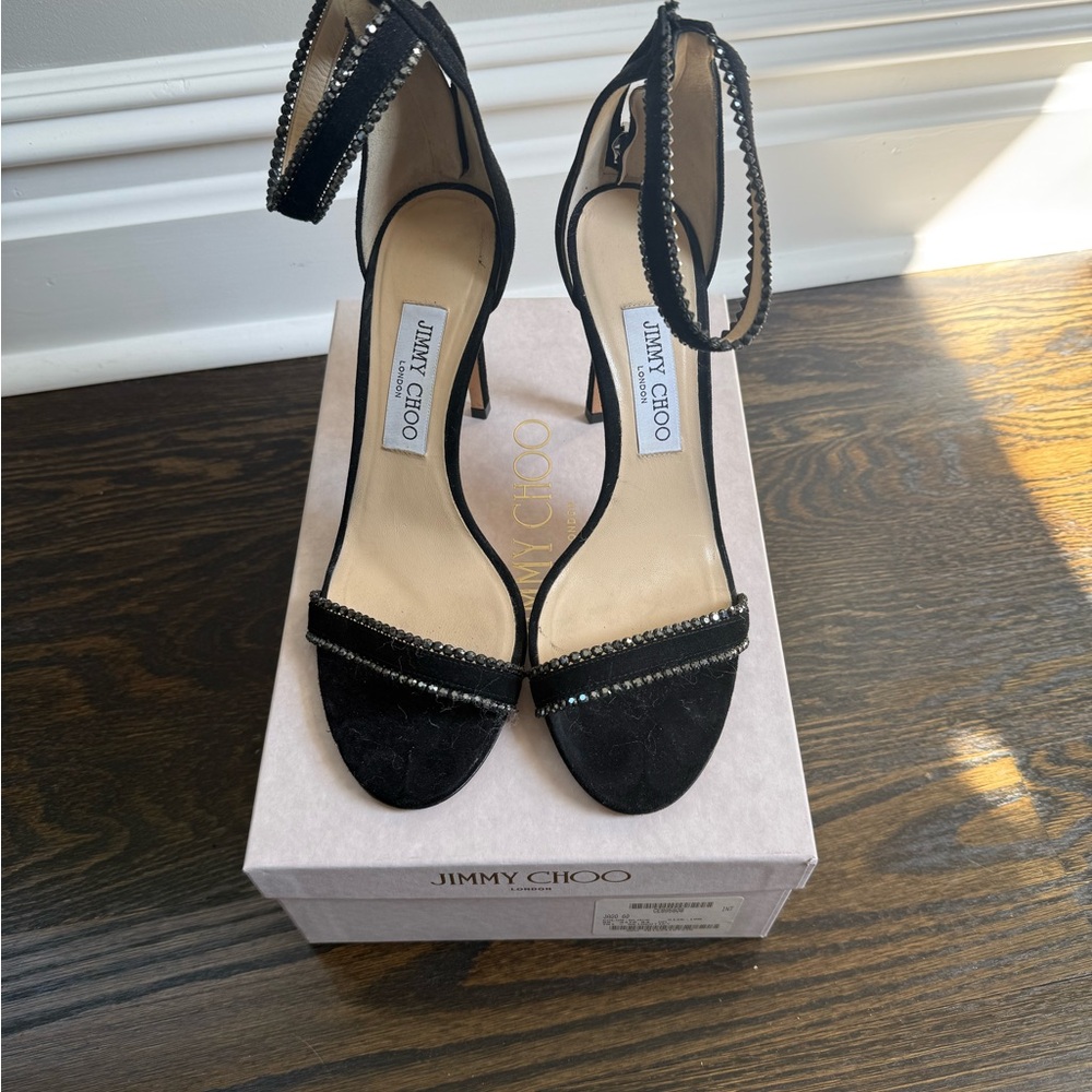 Jimmy Choo Black Heels with crystal details